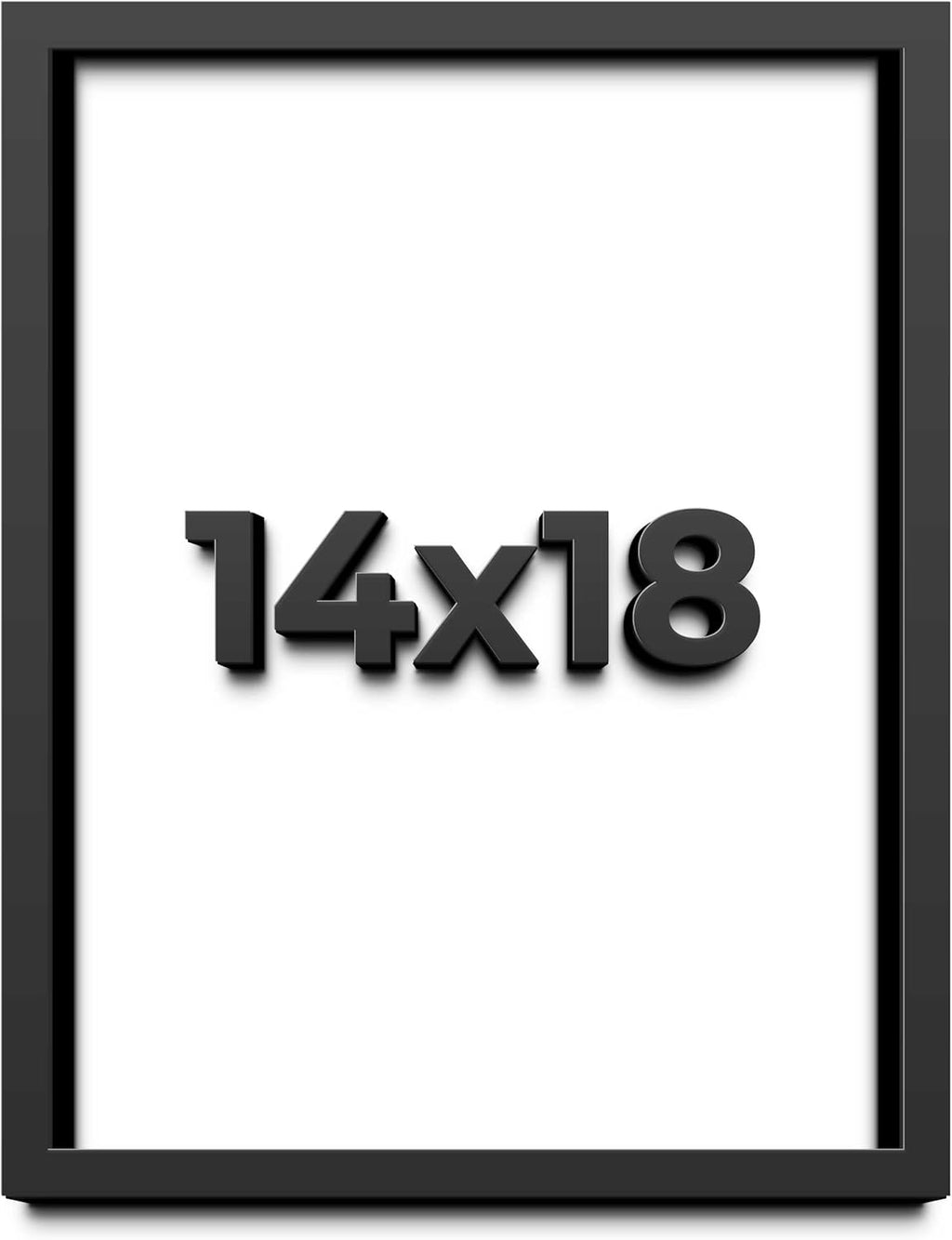 14x18 Shadow Box Frame Black | 1 Inch Deep Solid Wood Shadowbox Display Frame | UV Resistant Acrylic Plexiglass, Acid Free Backing, and Hanging Hardware | Dugan Picture Frame Style
