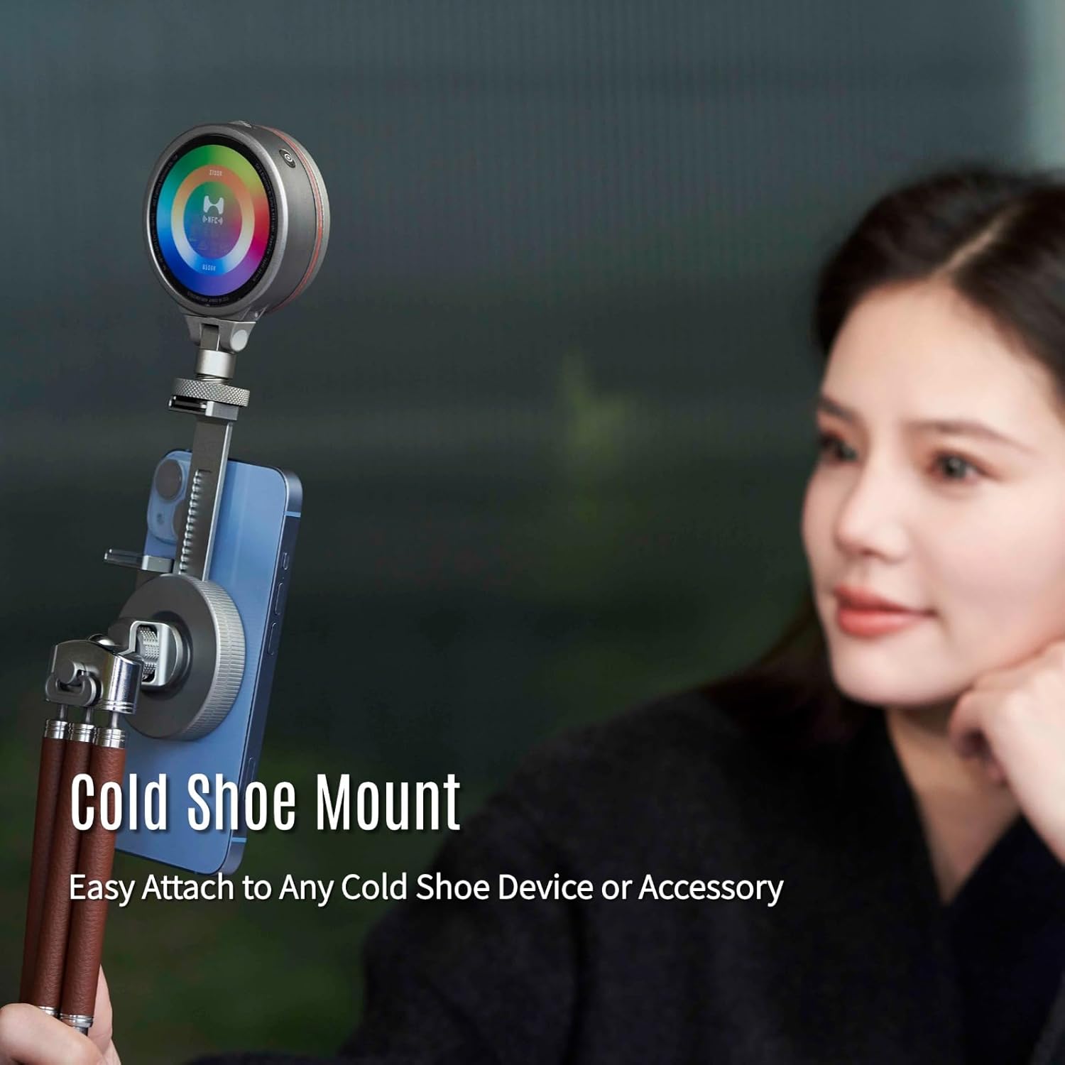 Harlowe Sol 5 Spectra On Camera Light Kit Portable Cold Shoe Mount RGBCW Camera Light 1700K-10000K CRI/TLCI 96+ 36000 Colors RGB Video Light with Touchpad and Magnetic Mount System