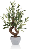 TOARTi Artificial Olive Tree Potted Plant with Stone Pot, 10" Tall Japanese Bonsai Tree Faux Plants Desk Plant, Realistic Greenery Decor for for Home Bedroom Bathroom Office Desk