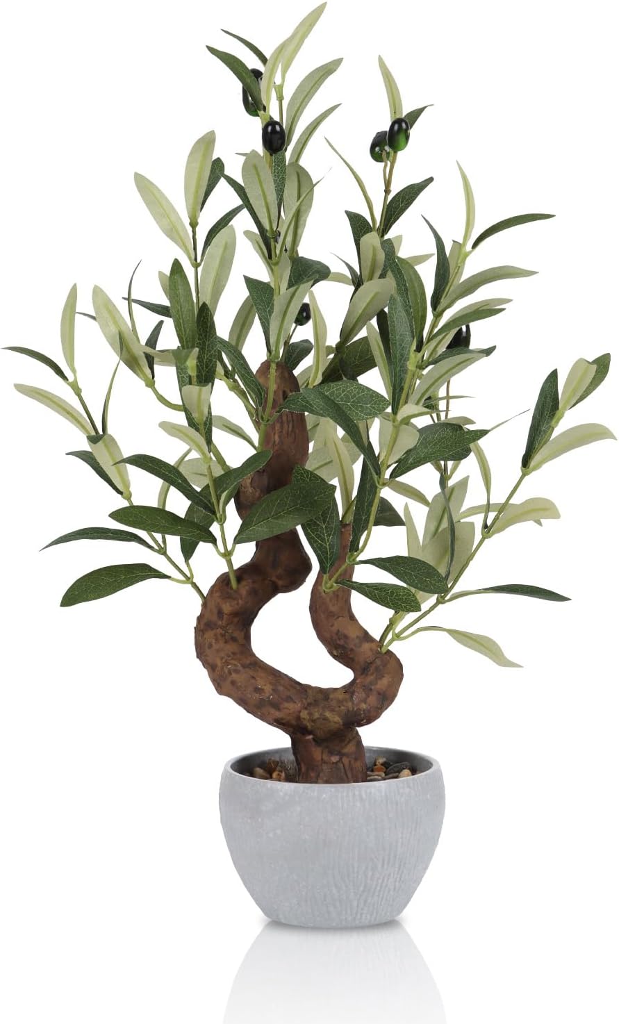 TOARTi Artificial Olive Tree Potted Plant with Stone Pot, 10" Tall Japanese Bonsai Tree Faux Plants Desk Plant, Realistic Greenery Decor for for Home Bedroom Bathroom Office Desk