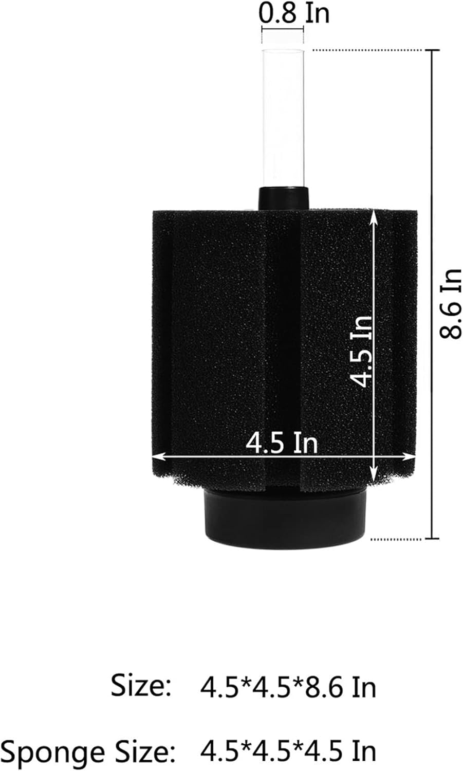 ALEGI Aquarium Bio Sponge Filter with Ceramic Media for Clear and Quiet Aquariums for Betta Fry Shrimp Tiny Fish Tank (40-75 Gallon 4 Pack)