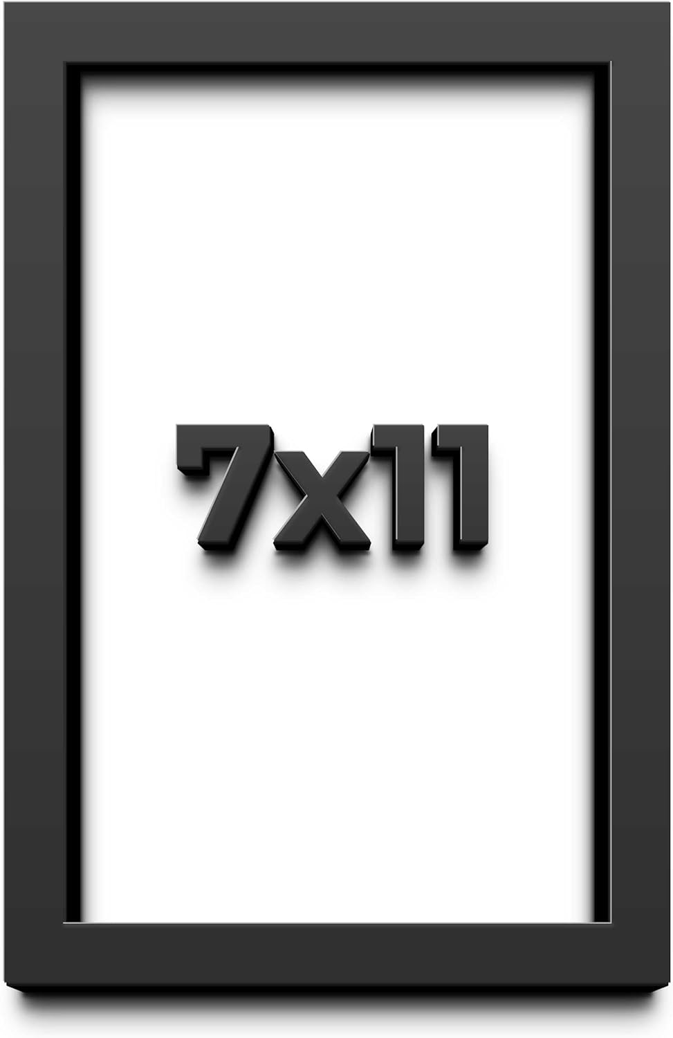 7x11 Shadow Box Frame Black | 1 Inch Deep Solid Wood Shadowbox Display Frame | UV Resistant Acrylic Plexiglass, Acid Free Backing, and Hanging Hardware | Dugan Picture Frame Style