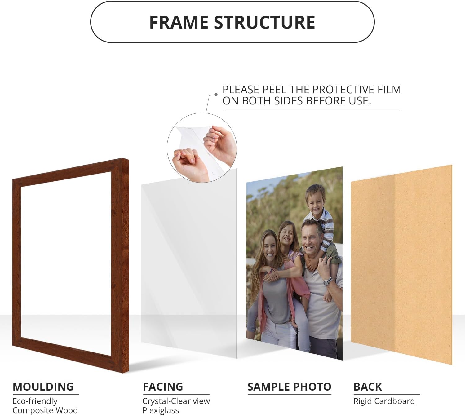 wallsthatspeak 10x15 Dark Walnut Rustic Pine Picture Frame for Puzzles Posters Photos or Artwork