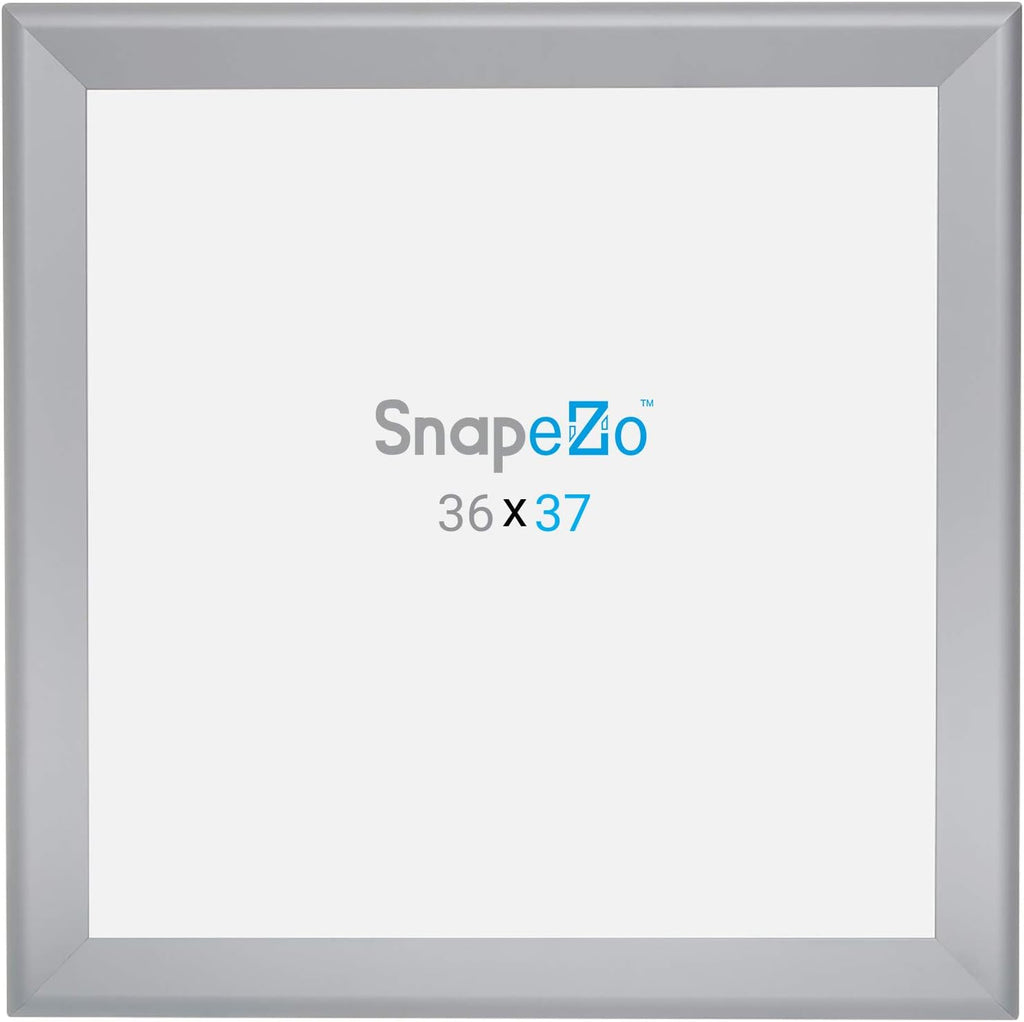 SnapeZo Silver 36x37 Poster Frame, 1.7" Aluminum Profile, Front-Loading Snap Frame, Wall Mounting, Wide Series