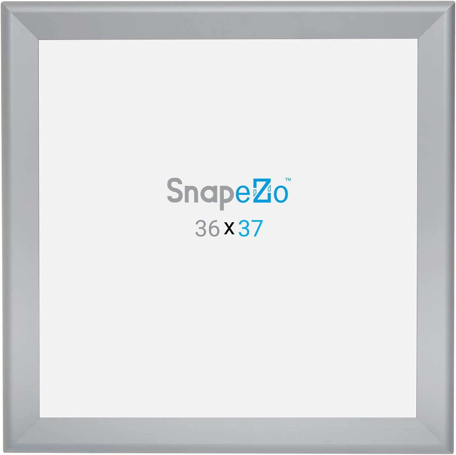 SnapeZo Silver 36x37 Poster Frame, 1.7" Aluminum Profile, Front-Loading Snap Frame, Wall Mounting, Wide Series