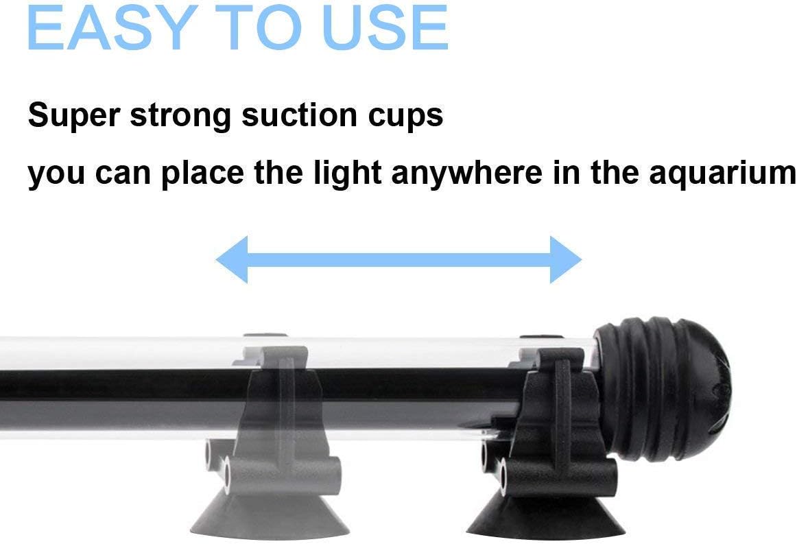 LED Aquarium Light, 7.5inch Colorful Fish Tank Light Submersible Underwater Crystal Glass LEDs Lights, 9 LEDs Beads, Brightness Adjustable Memory Function, LED Light bar Stick for Fish Tank