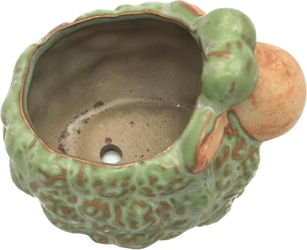 DIYOMR Small Ceramic Planter Pot, 4.3" Vintage Bronze Animal Planters Ceramic Flowerpot Succulent Pots Cactus Pot for Office Home Desktop Decor - Plants Not Included (Sheep)