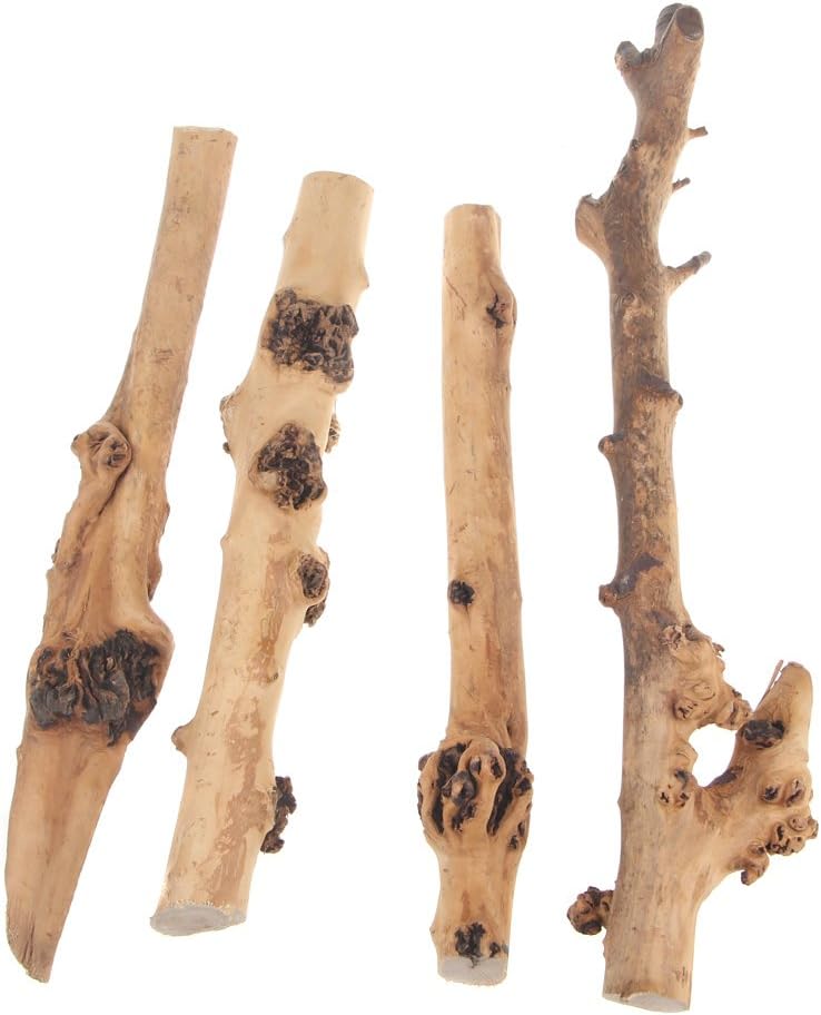 emours Reptile Décor Natural Forest Branch Terrarium Wood Aquarium Ornament, 4 Pack