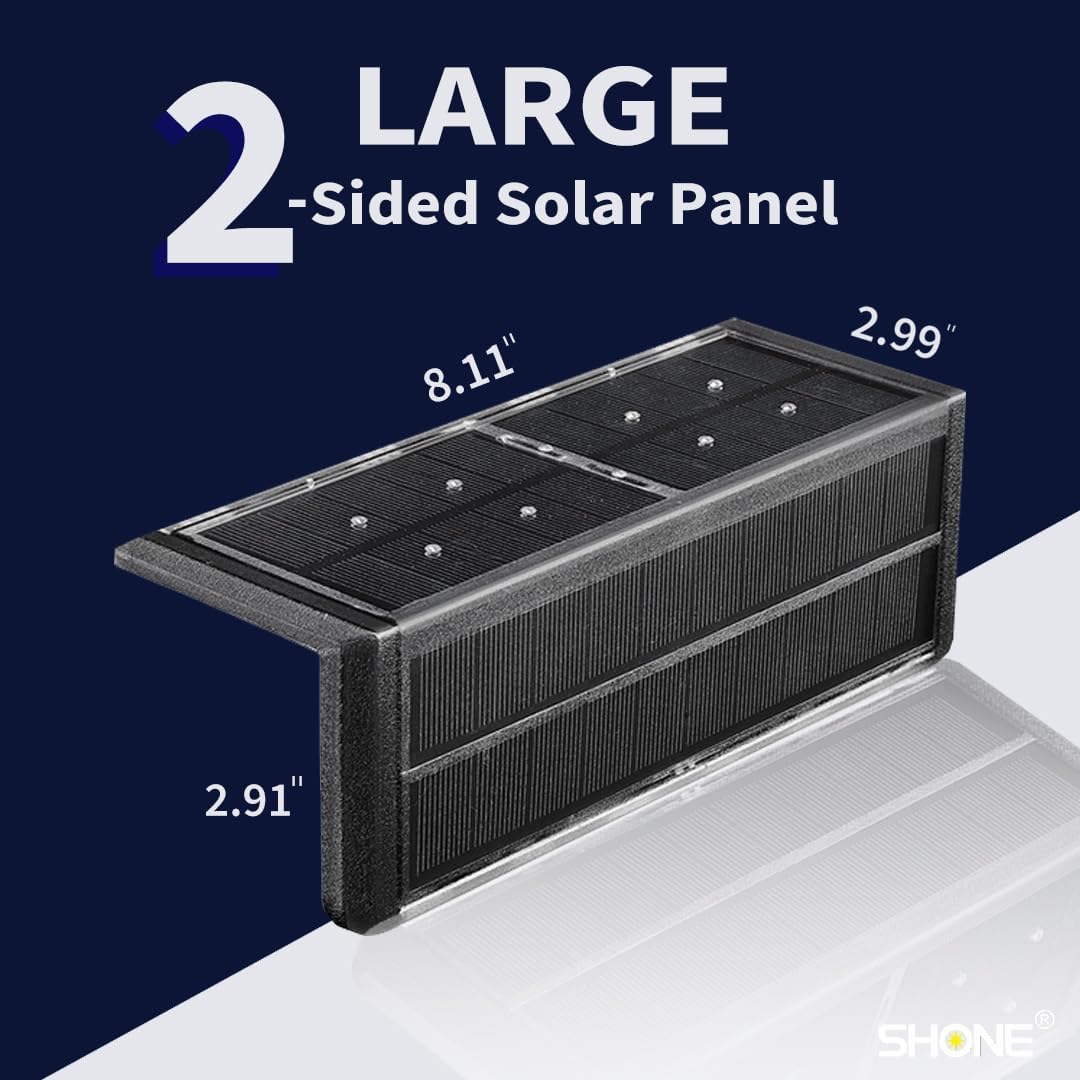 Solar Pool Lights, IP67 Waterproof Step Lights for Outside, Heavy Duty Stainless-Steel Retaining Wall Light, Ultra-Thin & Anti-Trip 26LEDs in 2-Way for Path, Stair (Warm White, 2Pack)