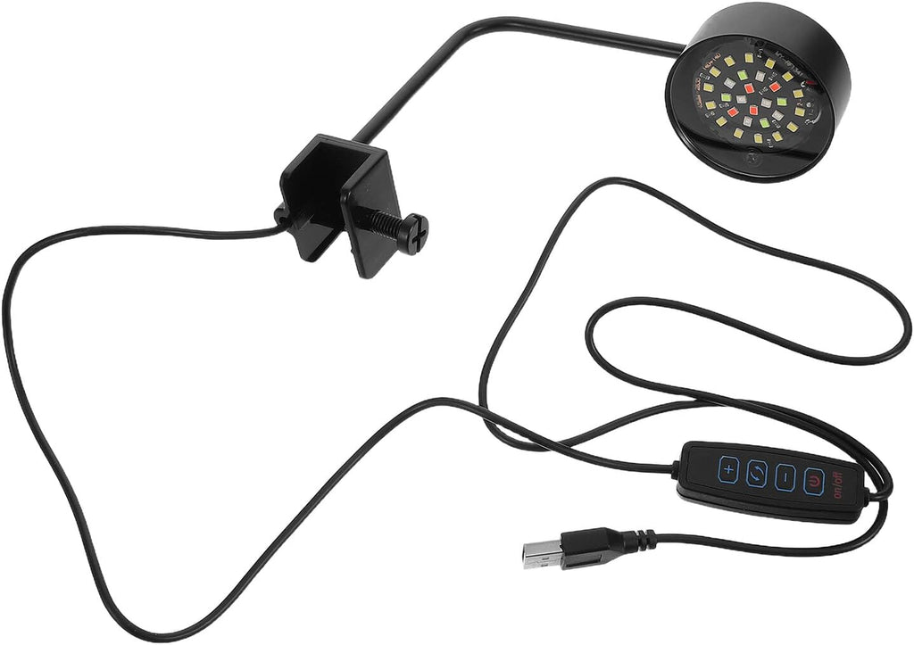 VANZACK USB Powered LED Aquarium Light Clip- Small Fish Tank Lamp with Blue and White Color Modes Space-Saving Design for Underwater Lighting in Mini Aquariums and Planted Tanks
