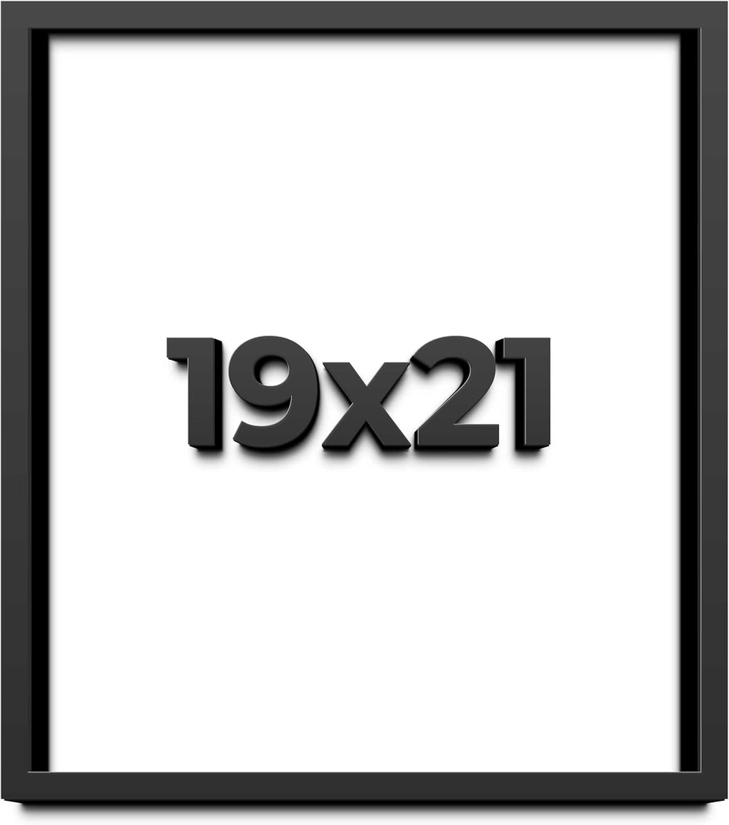 19x21 Shadow Box Frame Black | 1 Inch Deep Solid Wood Shadowbox Display | UV Resistant Acrylic Plexiglass, Acid Free Backing, Hanging Hardware | Dugan Picture Frame Style