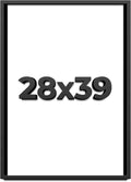 28x39 Shadow Box Frame Black | 1 Inch Deep Solid Wood Shadowbox Display Frame | UV Resistant Acrylic Plexiglass, Acid Free Backing, and Hanging Hardware | Dugan Picture Frame Style
