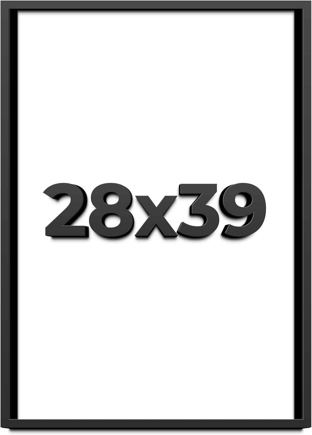 28x39 Shadow Box Frame Black | 1 Inch Deep Solid Wood Shadowbox Display Frame | UV Resistant Acrylic Plexiglass, Acid Free Backing, and Hanging Hardware | Dugan Picture Frame Style