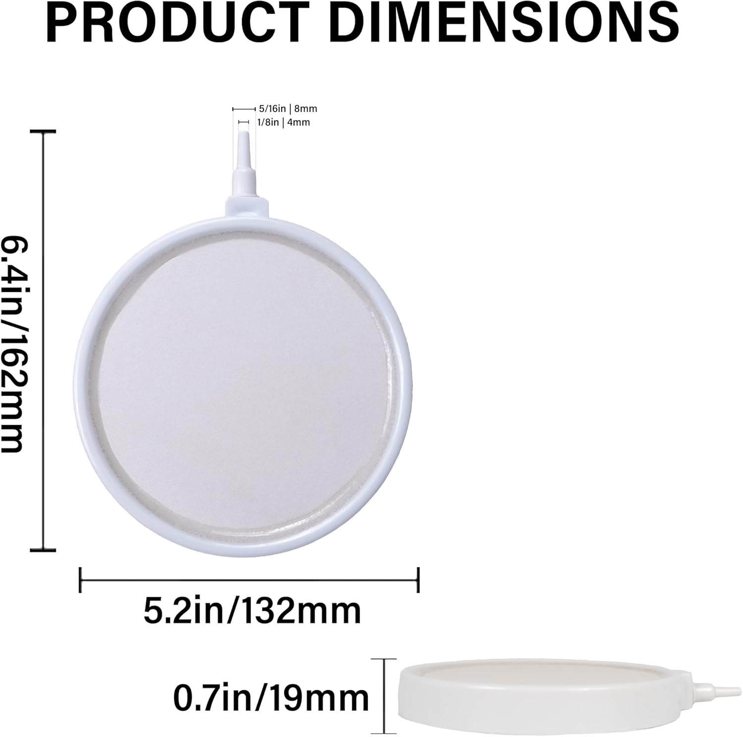 Air Stone Bubble Diffuser Ball - for Aquarium Air Pump and Fish Tanks, Gray, Pack of 10pcs