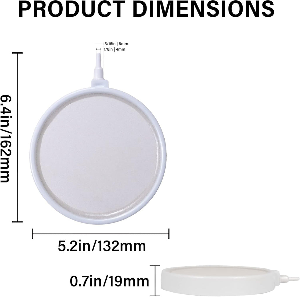 Air Stone Bubble Diffuser Ball - for Aquarium Air Pump and Fish Tanks, Gray, Pack of 10pcs