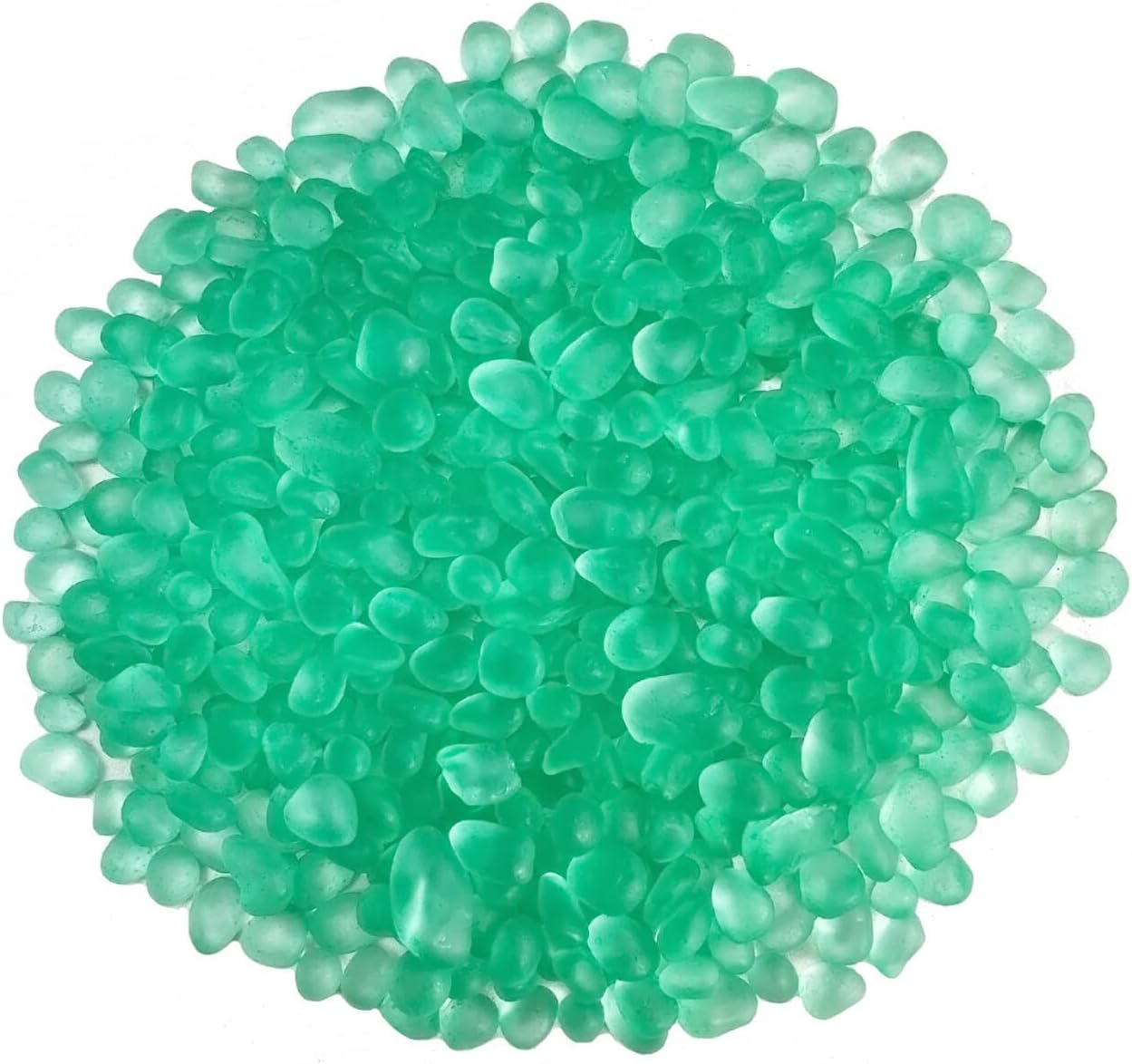 Glass Stones, 0.85LB/385g Aquarium Gravel Rocks, Mint Green Pebbles for Fish Tank, Sea Glass for Vase Filler Craft