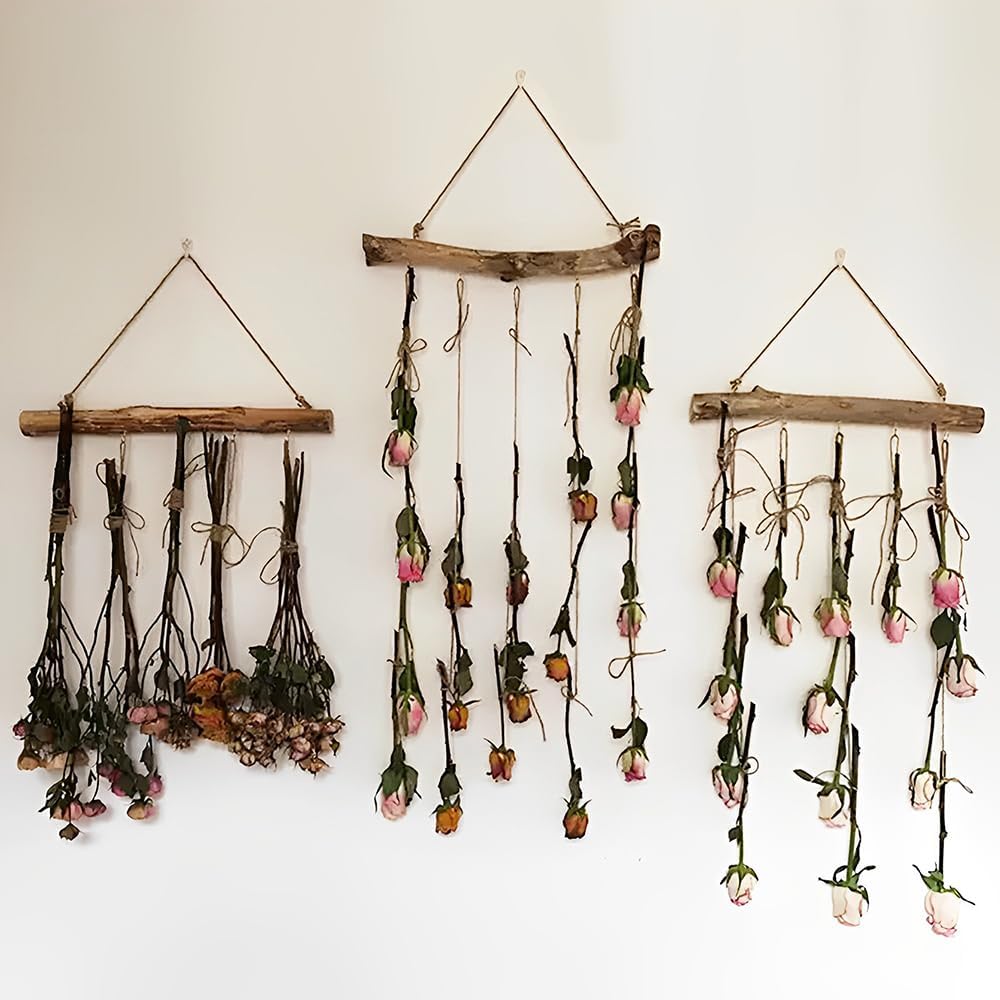 HLQHXWHZT Driftwood for Crafts Natural Driftwood Decorative Branches Home Wall Hanging Decor Jewelry Organizers with 5 Hooks (15 Inch)