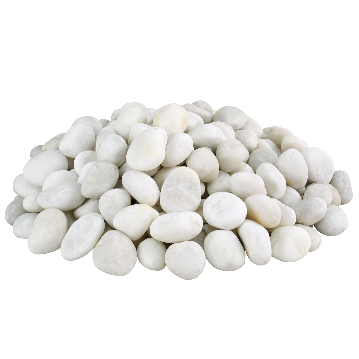 White Pebbles for Indoor Plants 20lbs, 1-2 Inch Natural River Rocks, Hand-Picked Premium Stones for Landscaping and Garden Design, Fish Tank, Flower Pots, Pathways and Backyard