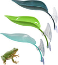 3 Pack Plastic Leaf Decorations with Suction Cups, Frog Habitat Platform, Reptile Decorations for Terrarium, Frog Tank Accessories, Terrarium Decor for African Dwarf, and Toad (Multicolor)