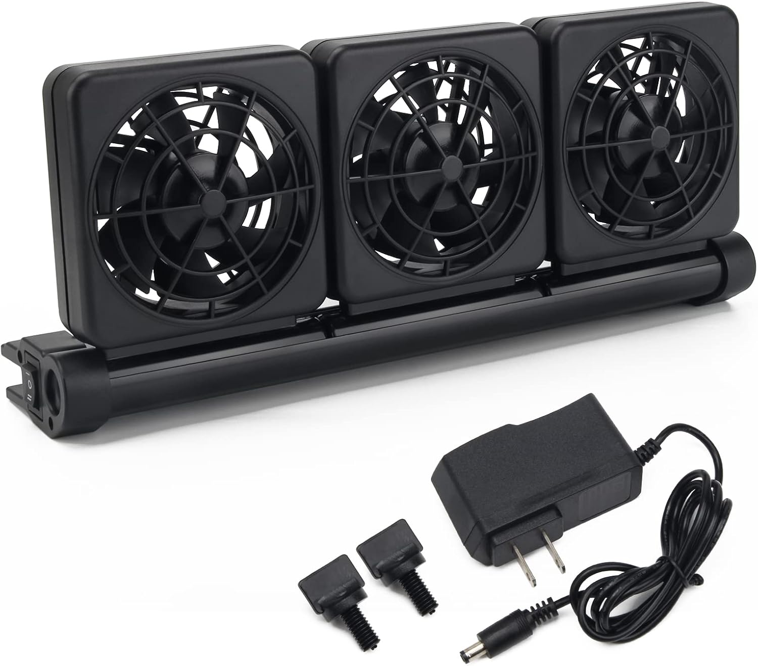 Aquarium Fan 2 3 4 Heads, Aquarium Chillers Cooling Fan Adjustable Fish Tank Cooling Fan with 2 Wind Speed Fan for Water Tank, Aquarium Tank Chiller (3 Head)