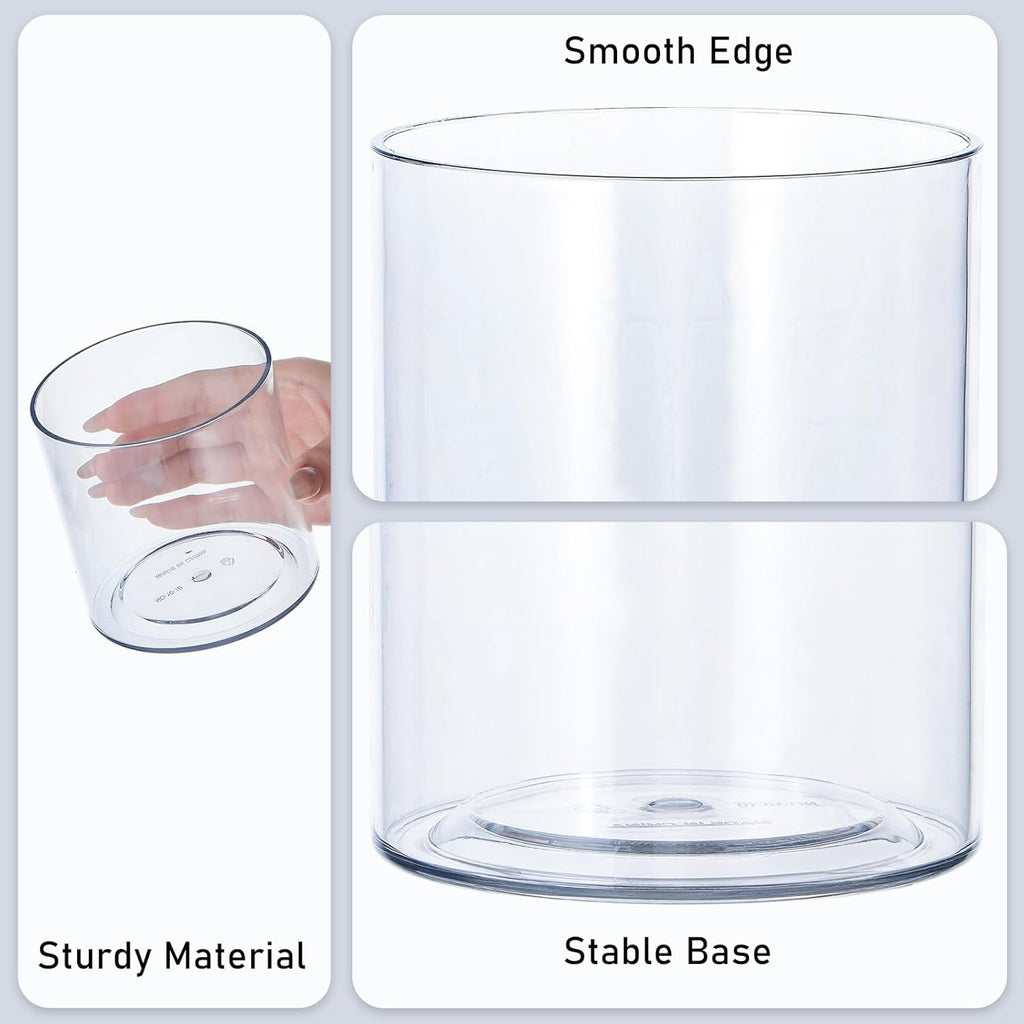Clear Acrylic Vase for Centerpieces 3.9x3.9 Inch Cylinder Wide Mouth Vase for Flowers, Home Decorative, Office, Wedding Party