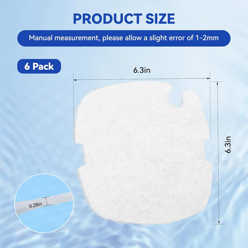 6 Pack Water Polishing Pads Replacement Rite Size S Polishing Filter Pads, Mechanical Filter Media for Aquariums Fits Marineland C-Series and Magniflow 160,180, 220 & 250 Canister Filters