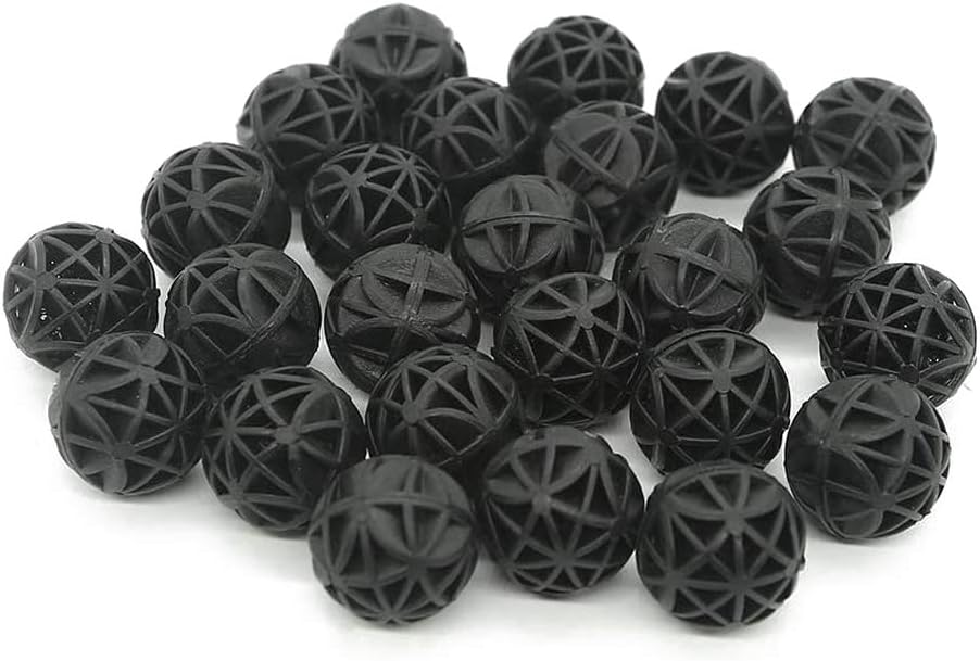J-star 100pcs 1-Inch Fish Tank Bio Filter Balls, Aquarium & Pond Filter Media, Includes Filter Media Bags, for Wall-Mounted Filter, Bottom Filter