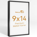 9x14 Aluminum Metal Picture Frame,Tempered Glass Black Photo Frame 9x14 for Family Photo,Posters,Art,Document to Wall Mount Horizontally or Vertically