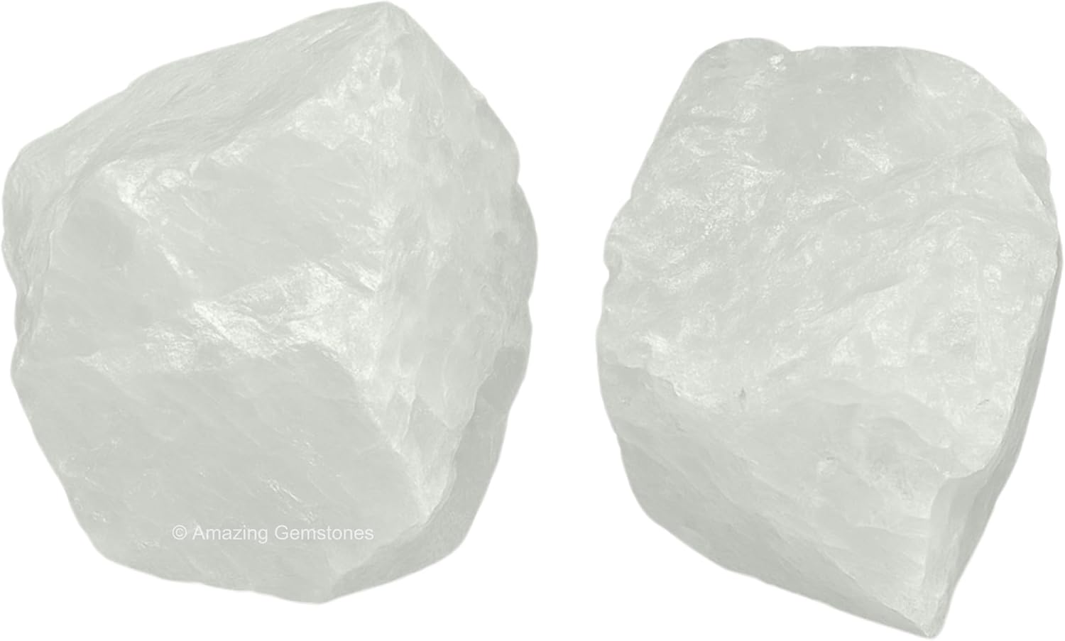 Amazing Gemstone Clear Quartz Raw Crystals and Healing Stones, Natural Rocks for Tumbling - DIY Raw Stones and Crystals, 2 Pieces