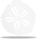Riverside Designs Coastal Sand Dollar Ocean Beach Metal Art Steel Wall Decor (12", White)