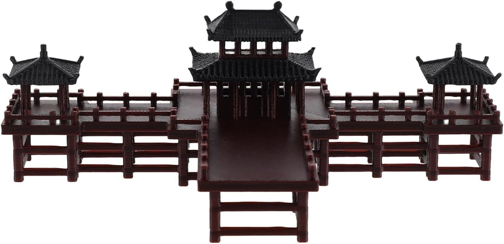 LOGOFUN Mini Pagoda Gazebo Statue Model Miniature Pavilion Figurine for Fairy Garden Landscape Fish Tank Zen Decor