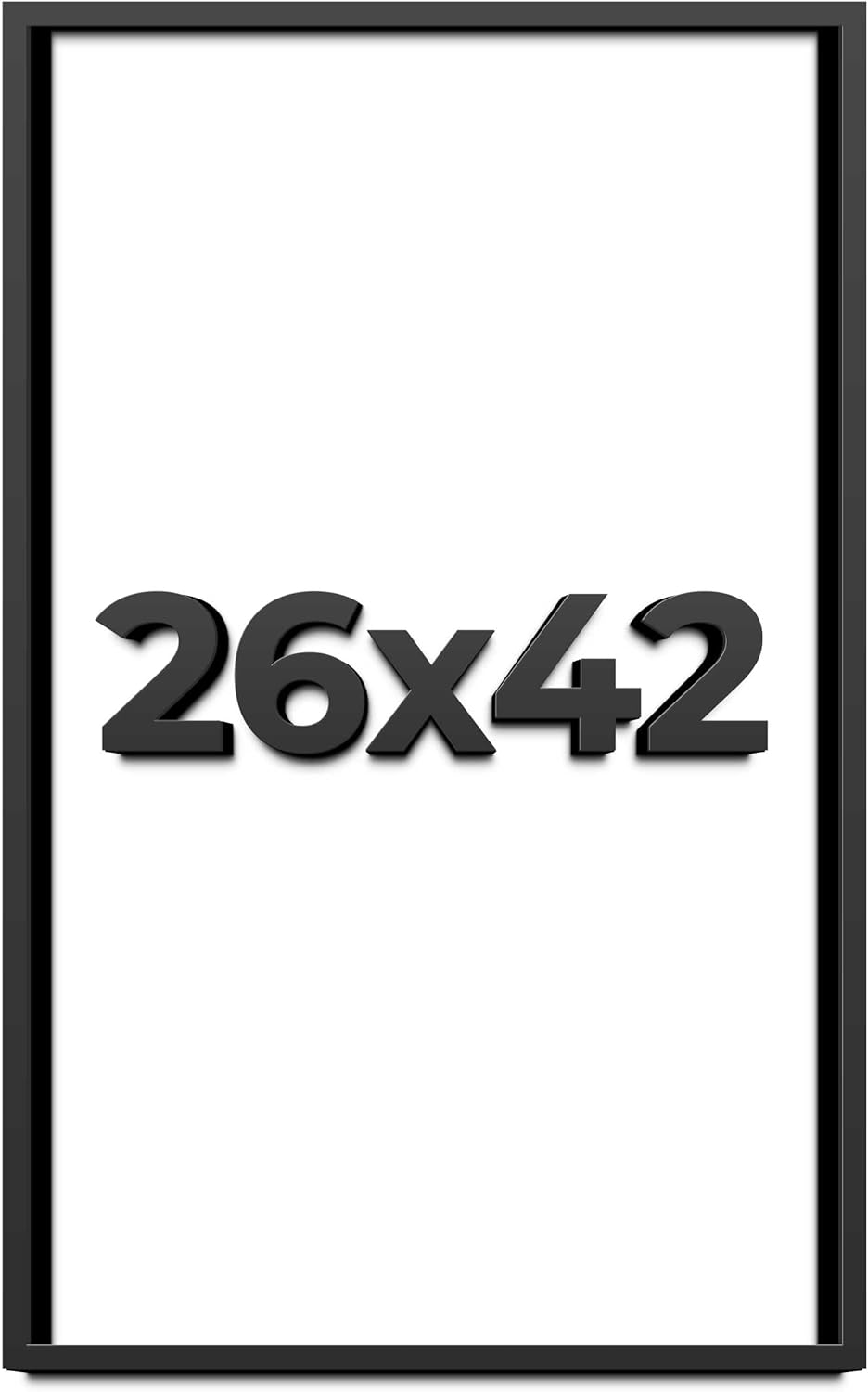 26x42 Shadow Box Frame Black | 1 Inch Deep Solid Wood Shadowbox Display Frame | UV Resistant Acrylic Plexiglass, Acid Free Backing, and Hanging Hardware | Dugan Picture Frame Style