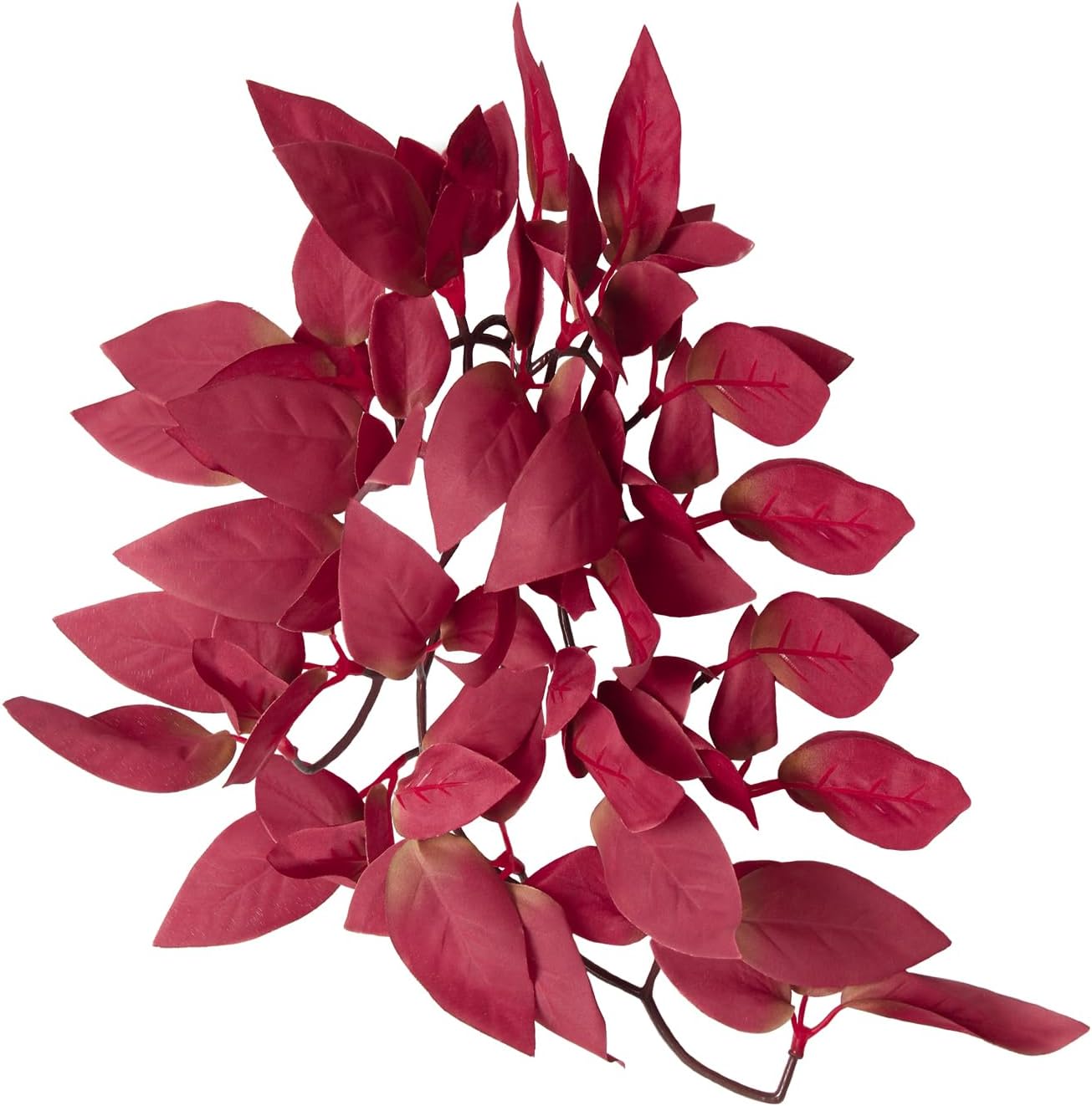 Dsoar Aquarium Artificial Plant Reptiles Plants with Suction Cup for Terrarium Fish Tank Landscape Decoration Hanging Silk Red Leaves Plants