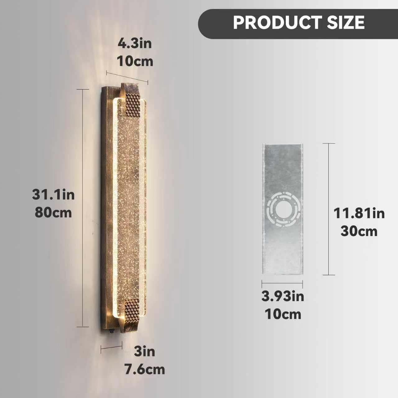 camuucci Dusk to Dawn Outdoor Light, 31.1 Inch LED Porch Lights Outdoor Waterproof Modern Outside Sconce Wall Mount for Doorway Hallway Porch Patio Yard Doorway Bronze
