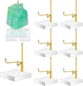 Kigley 8 Pcs Adjustable Metal Arm Display Stand Crystal Holder Easel Display with Acrylic Base Easel Rock Mineral Stand for Geodes Mineral Agate Collection (Gold,2.36 x 2.36 x 3.54 Inches)