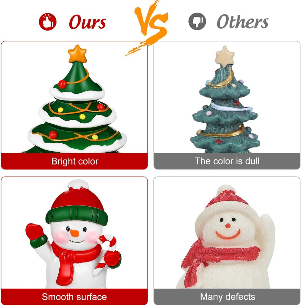 POPETPOP 2Pcs Christmas Aquarium Decorations- Resin Fish Tank Christmas Tree Snowman Decoration Micro Landscape Ornaments for Holiday Fish Tank Supplies Table Decor