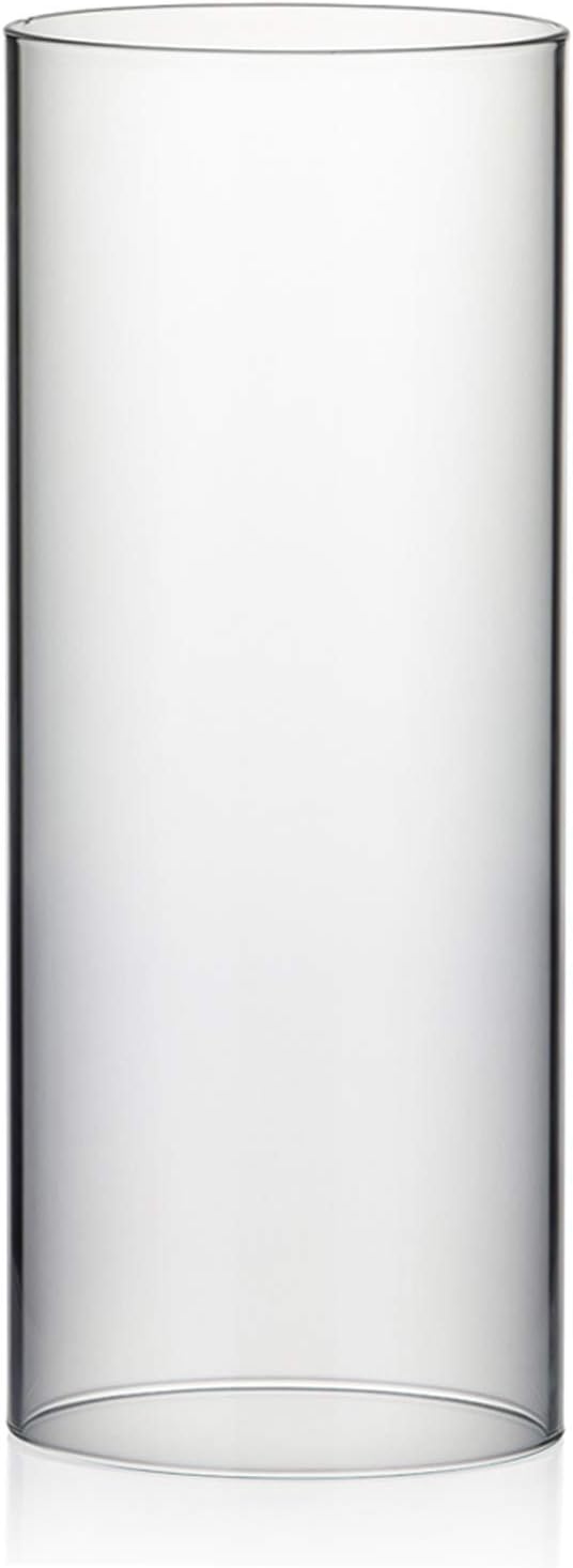 WGVI Hurricane Candle Holder Sleeve, Wide 4.7", Height 12", Clear Glass Cylinder Candleholder, Chimney Tube, Open Ended Candle Shade, 1 Piece