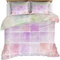 Color Lattice Duvet Cover Twin Size, Multicolored Checkered Plaid Bedding Set 2 Piece Kids and Adults Comforter Cover and 1 Pillow Sham with Zipper Closure
