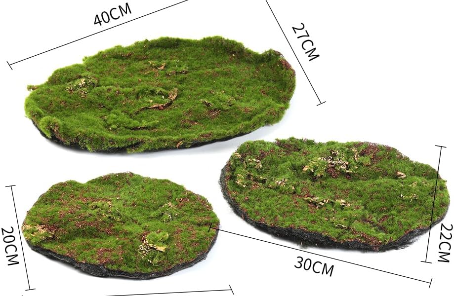Artificial Moss Blocks for Garden Decoration, 6-Piece Set, Green Decorative Moss Stones Suitable for Ecological Tanks, elf Gardens(Realistic Green Faux) Fake Moss (3 Pack Small)