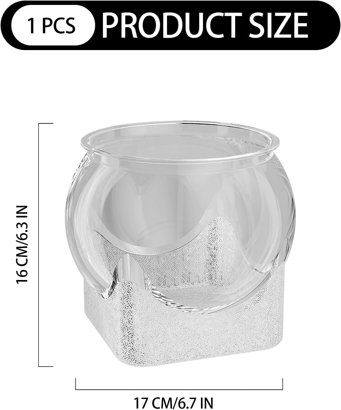 Round Plastic Fish Bowl Betta Fish Aquarium Clear Shatterproof Mini Desktop Aquarium Centerpiece for Home Decoration
