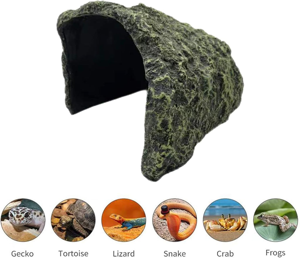 Oversize Reptile Hides and Caves Resin Aquarium Habitat Hideouts Large Hiding Cave Lizard Hiding Spot for Bearded Dragon Snakes Tortoise Aquarium Terrarium Hideaway