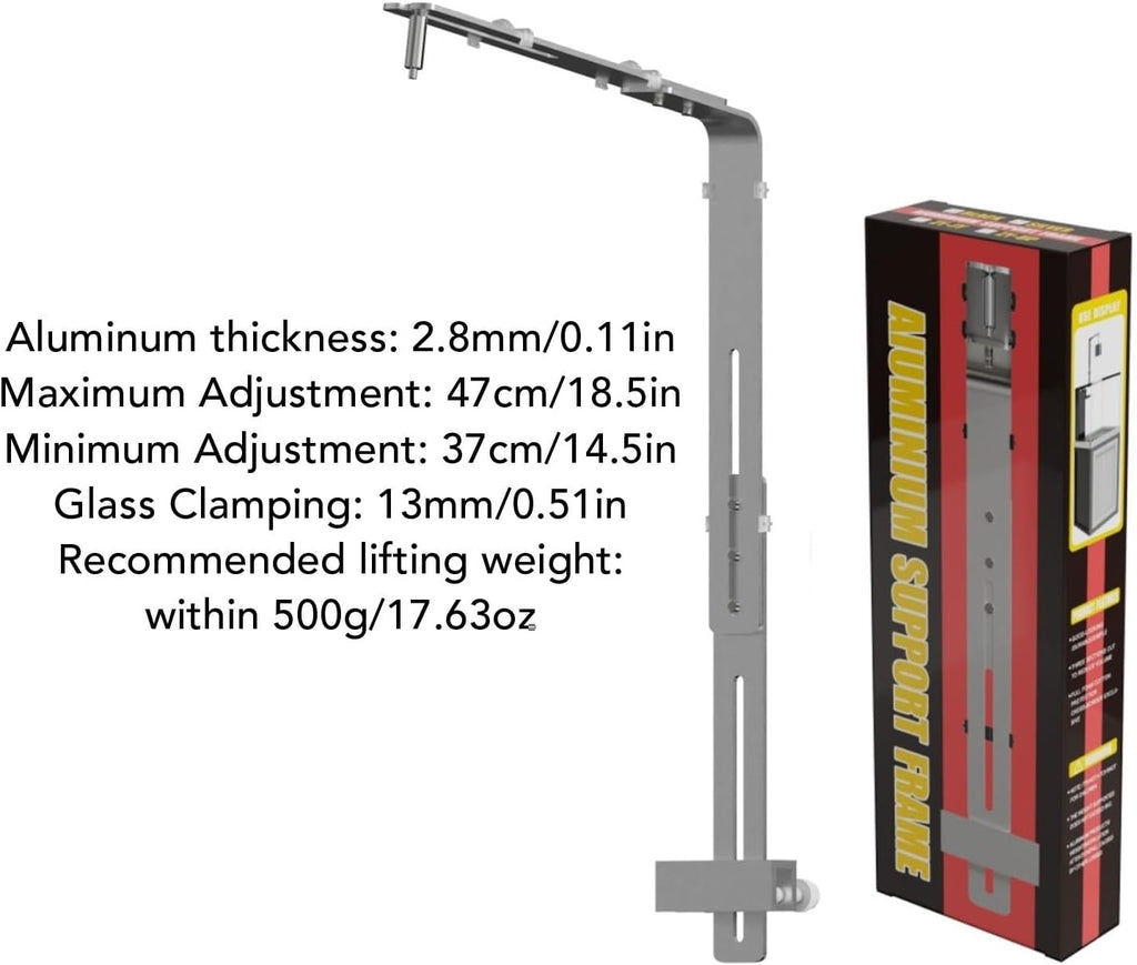 Yunir Aluminum Alloy Aquarium Light Holder, LED Fish Tank Light Bracket, Silver, Modern Wall Mount, 12.2 x 3.5 x 1.96 Inches