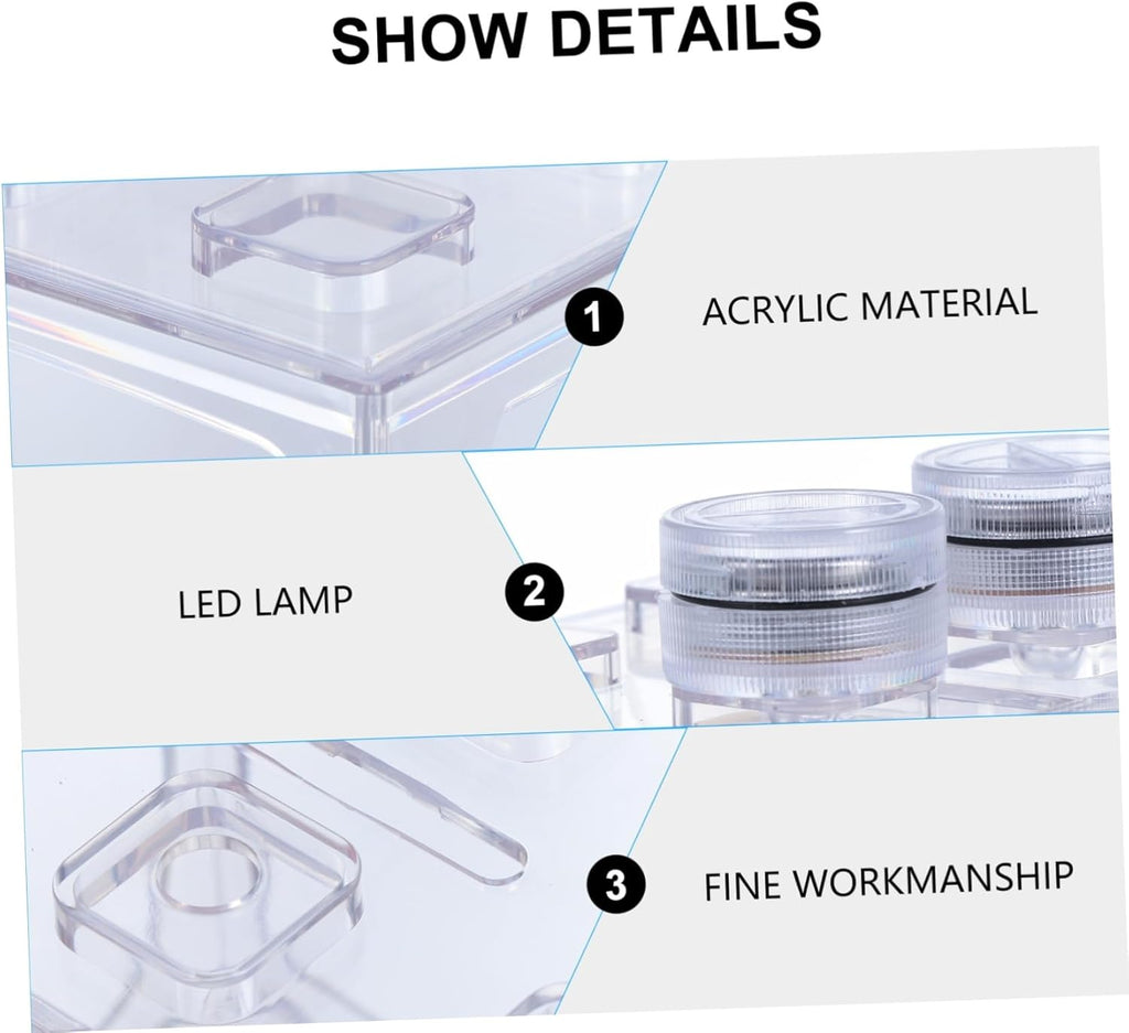 GALPADA Led Mini Aquarium Kit Betta Fish Tank Decorations Led Light for Small Aquarium