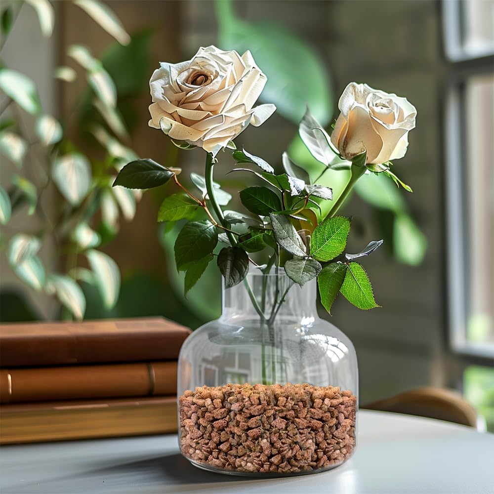 HappyFiller 2-5mm Decorative Succulent Cactus Gravel,Terrarium Small Rocks,Indoor Plants Orchid Soil Cover Stones,Candle Holder Vase Filler Decor Pebbles,0.88 LB Brown