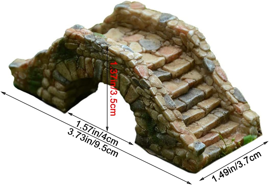 Garden Decoration Resin Craft Mini Bridge Outdoors Artificial Bridge Set Arch Plank Bridge Rockery Bonsai House Garden Decor Fish Tank Ornament Micro Landscape Gift
