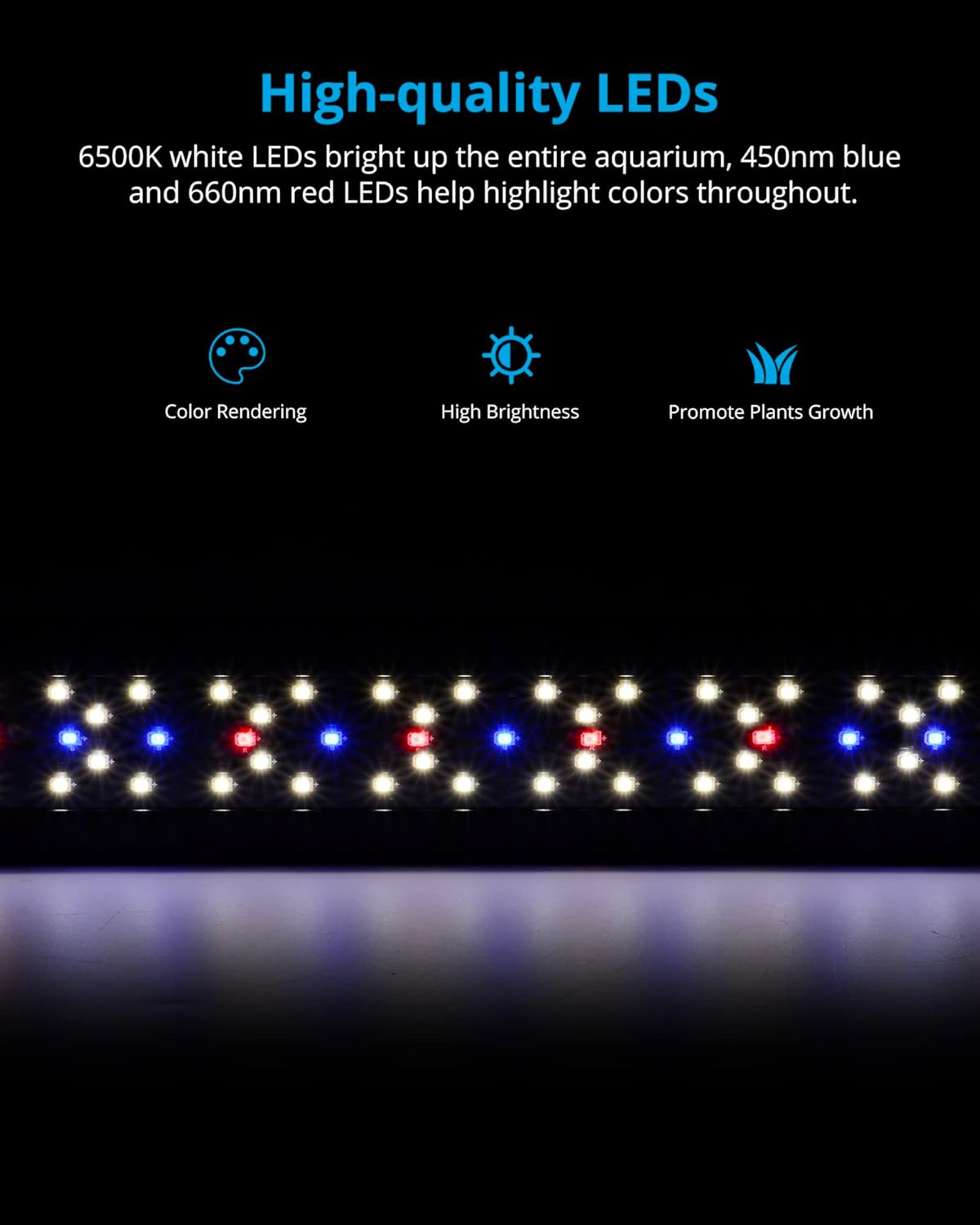 NICREW SkyLED Plus Aquarium Plant Light, Freshwater Fish Tank Light with Ramp Up and Dim Down, Spectrum Adjustable and Lighting Schedule Programmable with Controller, 18-24 Inches, 18 Watts