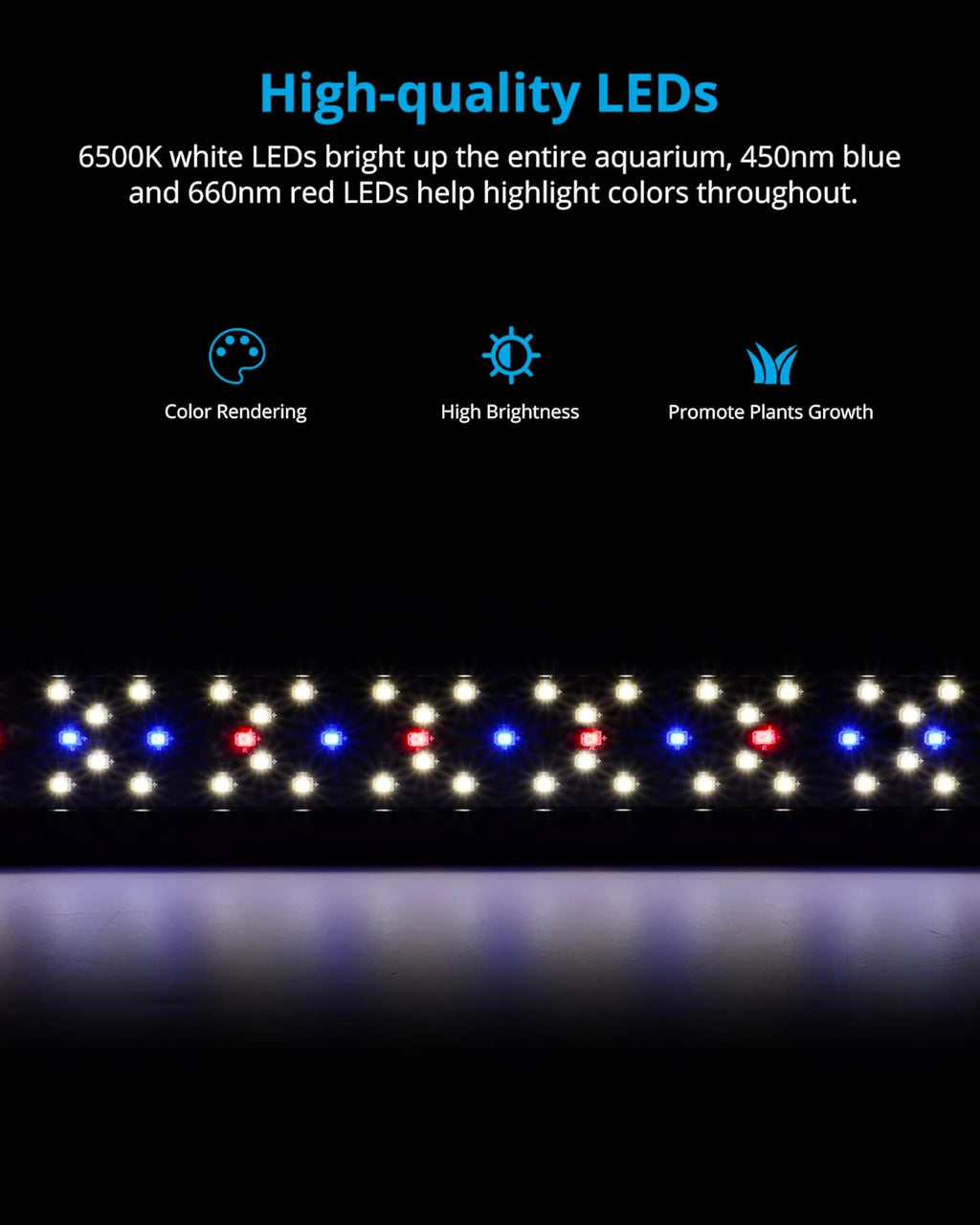 NICREW SkyLED Plus Aquarium Plant Light, Freshwater Fish Tank Light with Ramp Up and Dim Down, Spectrum Adjustable and Lighting Schedule Programmable with Controller, 36-48 Inches, 36 Watts