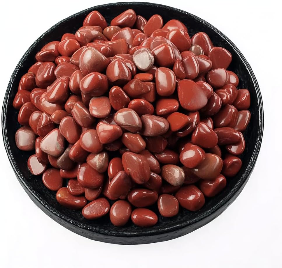 Polished Red Jasper Crystal Chips Set, 0.4", 128 Pcs - Handpicked Tumbled Stones and Crystals Bulk for Healing, Reiki, Meditation, Witchcraft and Home Decor