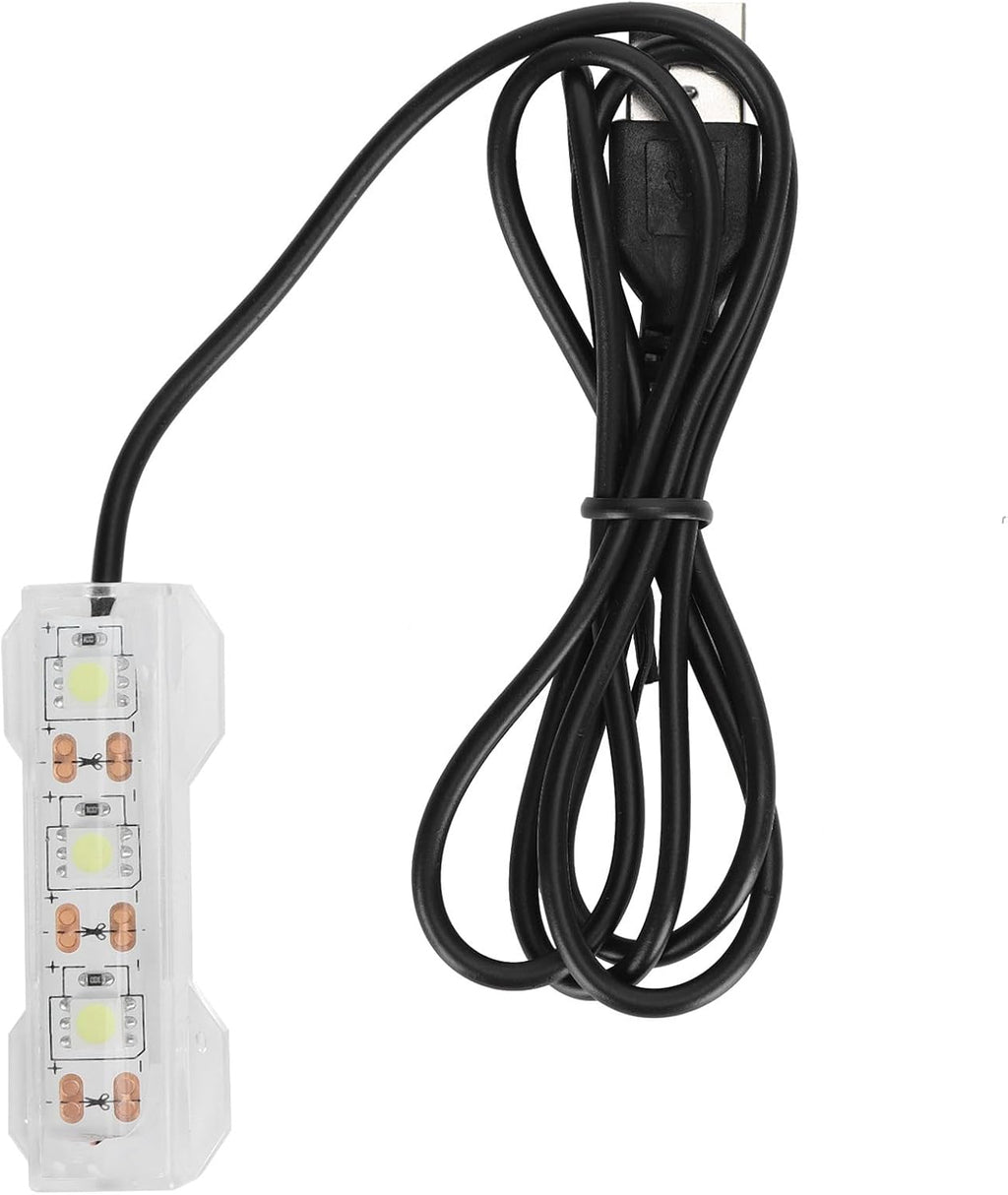 Soft LED Aquarium Plant Light, 5V 0.6W USB 2.0 Mini Aquarium Lamp, LED Desktop Fish Tank Light with 3.28ft Cable, White Lighting Small Water Plant Light for Plant Grow