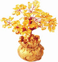 Feng Shui Citrine Quartz Crystal Money Tree Bonsai Style Decoration for Luck and Wealth (Purse)